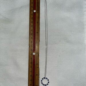 Elegant sterling Silver and Blue Pendant Necklace